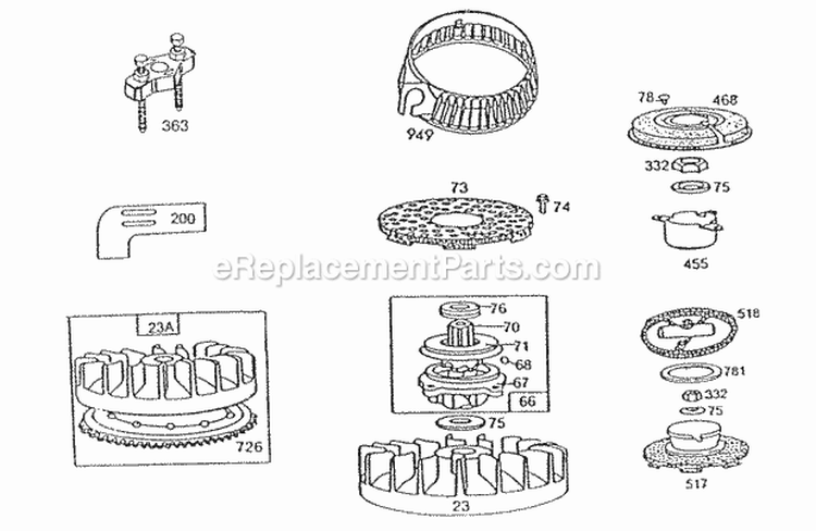 Flywheels Screens Diagram and Parts List for 191700-2440-01  Briggs and Stratton Engine